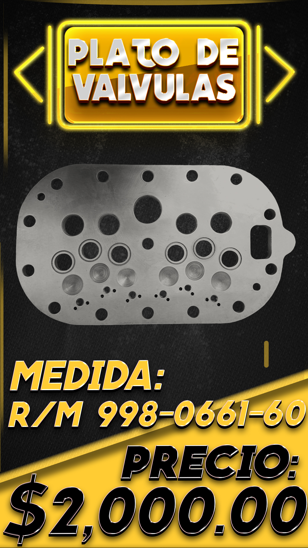 Plato de válvulas, R/M 998-0661-60