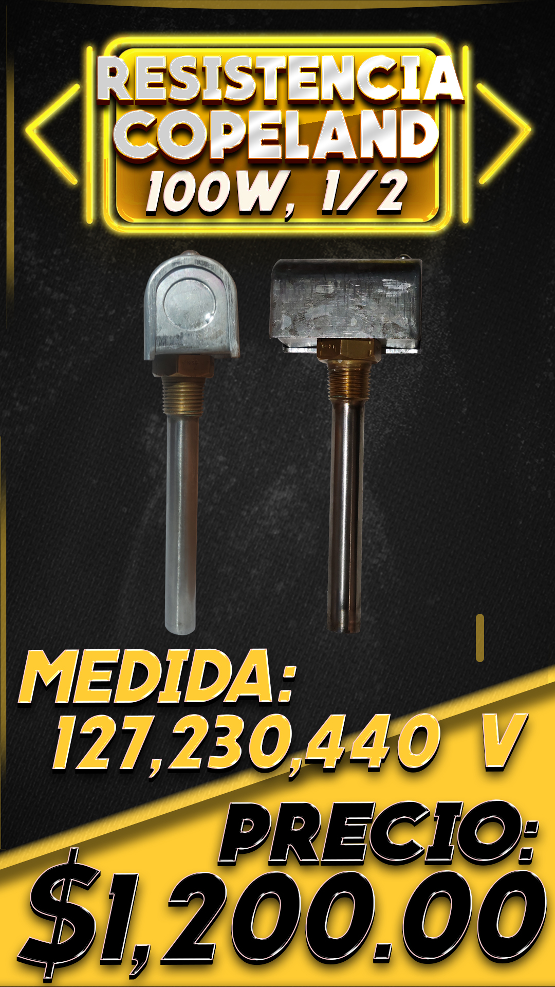 Resistencia Copeland 100 W · 1/2, 127/230/440 V