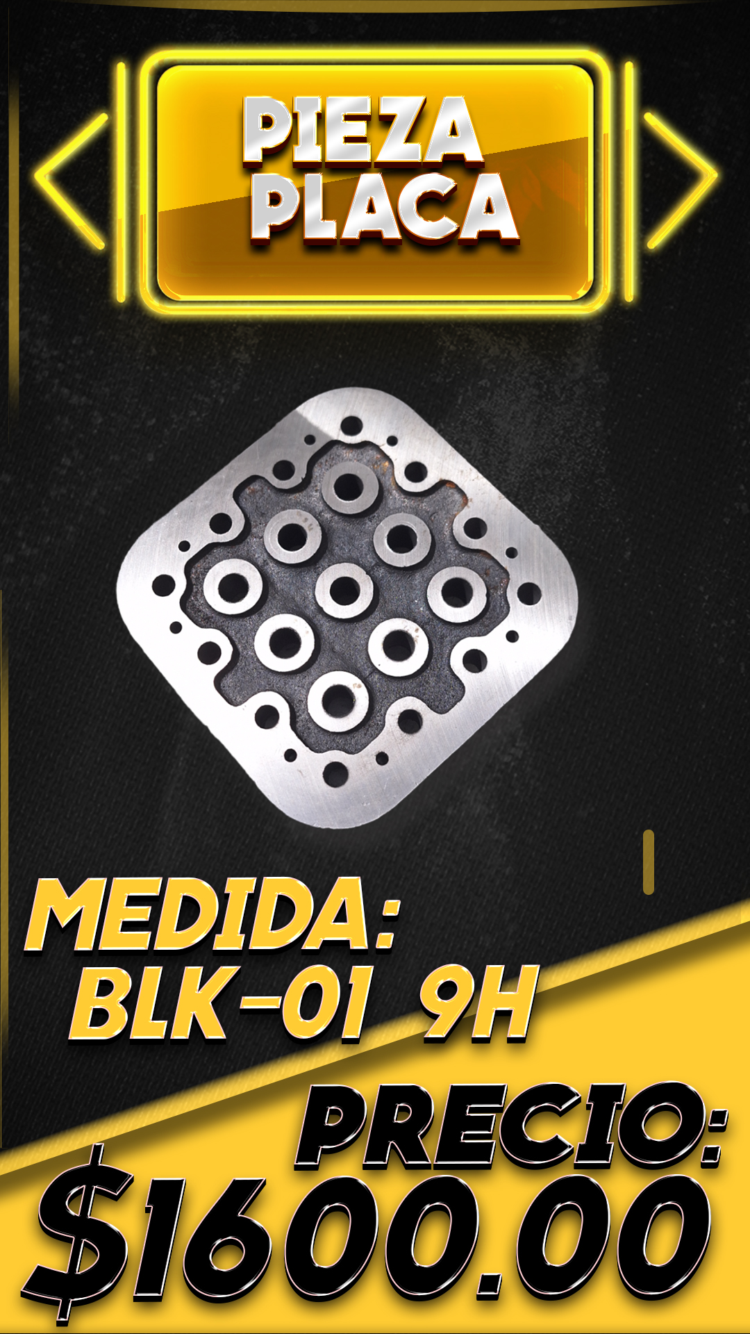 Pieza placa, BLK-01 9H