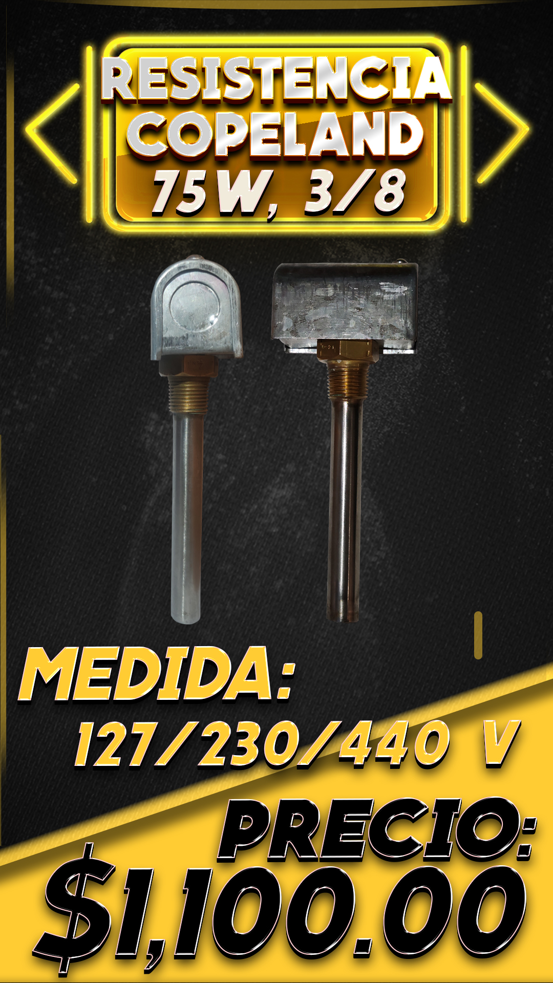 Resistencia Copeland 75 W · 3/8, 127/230/440 V