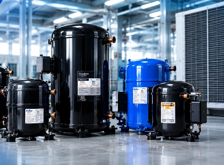 Compresores herméticos en una instalación industrial