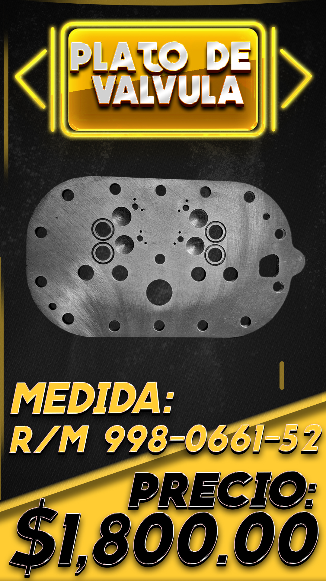 Plato de válvula, R/M 998-0661-52