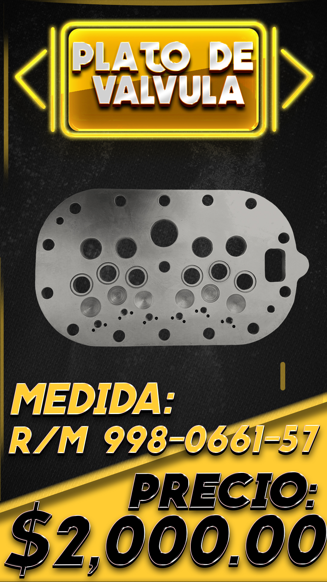 Plato de válvula, R/M 998-0661-57